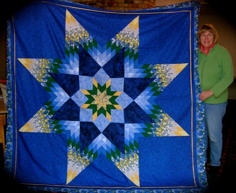 Elaine Purvey blue star quilt
